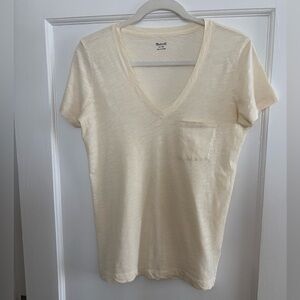 Madewell Cream whisper V-Neck Women's Tee